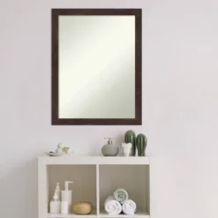 Amanti Art 21" x 27" Fresco Wood Wall Mirror in Dark Walnut Brown -Amanti Art Shop GUEST b9f15458 134a 4522 b53d 030393c0789e