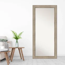 30" X 66" Non-Beveled Trellis Silver Wood Full Length Floor Leaner Mirror - Amanti Art -Amanti Art Shop GUEST bab28d1d 9bb7 465f aa39 68f645f6815c