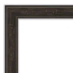 Amanti Art Shipwreck Greywash Narrow Petite Bevel Bathroom Wall Mirror, 22 x 28 Inches