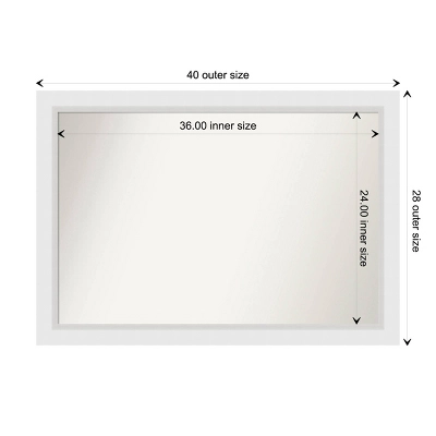 Amanti Art 40" x 28" Blanco White Real Wood Wall Mirror with Mounting Hardware 10 Amanti Art 40" x 28" Blanco White Real Wood Wall Mirror with Mounting Hardware - Image 8