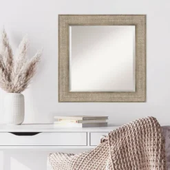 Amanti Art Trellis Silver Beveled Wood Wall Mirror, 26" x 26" -Amanti Art Shop GUEST bc15dc15 9ffd 4a2d b949 a54528429ce5