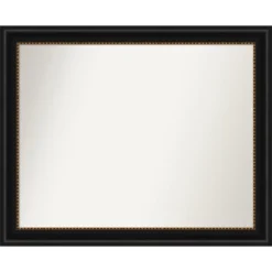Amanti Art Manhattan Non-Beveled Bathroom Wall Mirror with Gold Beaded Edge -Amanti Art Shop GUEST bcb66b3f 36cf 4d93 821b a9690bf694ad
