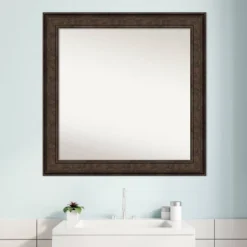 Amanti Art Ridge Bronze 32" x 32" Non-Beveled Bathroom Wall Mirror 17 Amanti Art Ridge Bronze 32" x 32" Non-Beveled Bathroom Wall Mirror -Amanti Art Shop GUEST bcc405f8 3a8e 4ca4 ad01 80b1f0407e8c