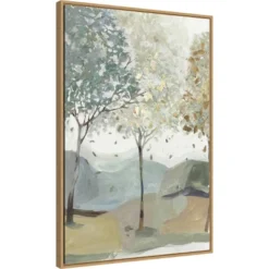 Amanti Art Breezy Landscape Trees III by Allison Pearce - 23" x 33" Framed Canvas Wall Art