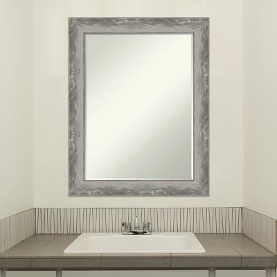 Amanti Art Waveline Silver Narrow Petite Bevel Bathroom Wall Mirror - 28.5 x 22.5 6 Amanti Art Waveline Silver Narrow Petite Bevel Bathroom Wall Mirror - 28.5 x 22.5 - Image 4