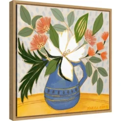 Amanti Art April Florals 11 by Marisa Anon Framed Canvas Art - 16x16