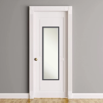 Amanti Art Eva Thin Framed Full Length On The Door Mirror - Black and Silver 8 Amanti Art Eva Thin Framed Full Length On The Door Mirror - Black and Silver - Image 6