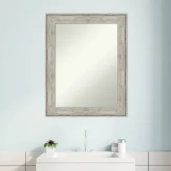 Amanti Art Crackled Metallic Silver Bathroom Wall Mirror - 23" x 29" -Amanti Art Shop GUEST bfe2dcd4 a6f9 4d12 b52a 72544f34b2a8