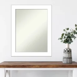 Amanti Art Wedge White Wall Mirror, 22" x 28" Non-Beveled Contemporary Frame -Amanti Art Shop GUEST bff5333e cfbb 4387 bd2e 548b95fe9724