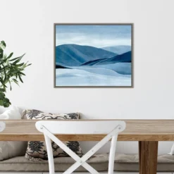 20" X 16" Indigo Range II Mountain By Annie Warren Framed Canvas Wall Art - Amanti Art -Amanti Art Shop GUEST c040bd28 6abe 450b 8961 00e08af3fd82