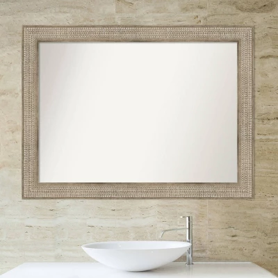 Amanti Art Trellis Silver Non-Beveled Wood Bathroom Wall Mirror (44" x 33") 6 Amanti Art Trellis Silver Non-Beveled Wood Bathroom Wall Mirror (44" x 33") - Image 4
