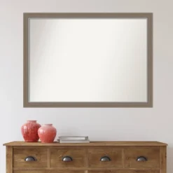 Amanti Art Eva Brown Narrow Non-Beveled Bathroom Wall Mirror - 41" x 30" -Amanti Art Shop GUEST c32ab46a 14ba 479b 9703 8947189c4c32