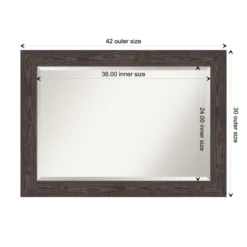 Amanti Art 42" x 30" Bridge Black Beveled Wood Wall Mirror -Amanti Art Shop GUEST c32d468e 69c4 422e 9199 68daf0c47218