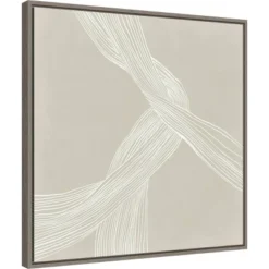 22" X 22" On The Same Wavelength I By Isabelle Z Framed Canvas Wall Art Gray Wash - Amanti Art