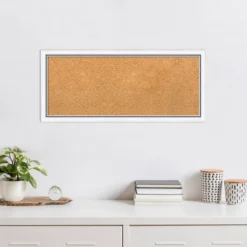 Amanti Art Morgan 32x14 Natural Cork Board with White and Blue Wood Frame -Amanti Art Shop GUEST c3baeae5 30ba 41ee a6d8 e8d8a2237e51