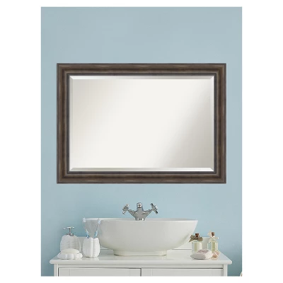 Amanti Art 41" x 29" Rustic Pine Wood Framed Beveled Wall Mirror 5 Amanti Art 41" x 29" Rustic Pine Wood Framed Beveled Wall Mirror - Image 3