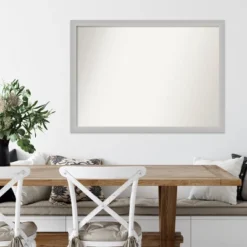 41" X 30" Non-Beveled Low Luster Silver Wood Wall Mirror - Amanti Art: Modern Rectangular, Includes Mount Hardware -Amanti Art Shop GUEST c422f5ca 8606 4bc0 8aff 809650f83eac