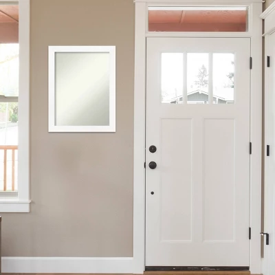 Amanti Art Cabinet White Narrow Wall Mirror - 21" x 27" Non-Beveled 9 Amanti Art Cabinet White Narrow Wall Mirror - 21" x 27" Non-Beveled - Image 7