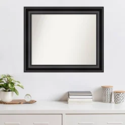 Amanti Art Grand Black Non-Beveled Wall Mirror - 34" x 28" -Amanti Art Shop GUEST c49e3b4d b19b 4c22 bb63 9a1b9a6a7301