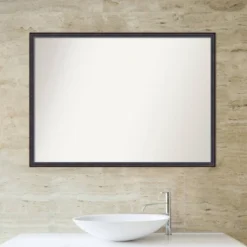 Amanti Art Dark Bronze Scoop Wood Bathroom Wall Mirror - 40" x 29" -Amanti Art Shop GUEST c52ba5d8 fc3c 406c 9932 b7e3d6a5b022