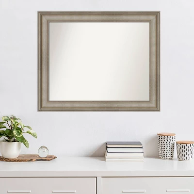 34" X 28" Non-Beveled Mezzanine Antique Silver Narrow Wood Wall Mirror - Amanti Art: Includes Mounting Hardware, Spot Clean 9 34" X 28" Non-Beveled Mezzanine Antique Silver Narrow Wood Wall Mirror - Amanti Art: Includes Mounting Hardware, Spot Clean - Image 7