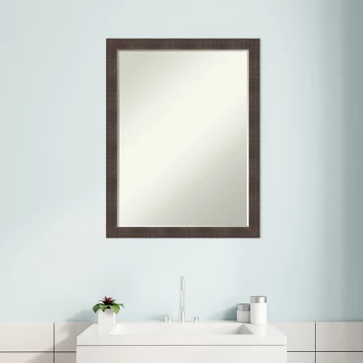 Amanti Art Whiskey Brown Rustic Wood Bathroom Mirror with Petite Bevel 7 Amanti Art Whiskey Brown Rustic Wood Bathroom Mirror with Petite Bevel - Image 5