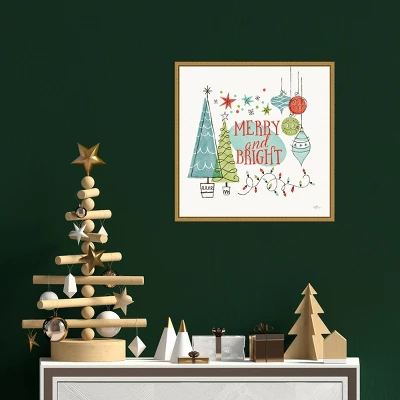 16" X 16" Merry And Bright Christmas Tree Square By Janelle Penner Framed Canvas Wall Art - Amanti Art 5 16" X 16" Merry And Bright Christmas Tree Square By Janelle Penner Framed Canvas Wall Art - Amanti Art - Image 3