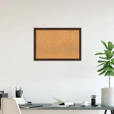 Amanti Art 39"x27" Warm Walnut Wood Framed Natural Cork Bulletin Board 8 Amanti Art 39"x27" Warm Walnut Wood Framed Natural Cork Bulletin Board - Image 6