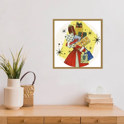 16" X 16" Vintage Christmas Gifts By Grace Popp Framed Canvas Wall Art - Amanti Art 7 16" X 16" Vintage Christmas Gifts By Grace Popp Framed Canvas Wall Art - Amanti Art - Image 5