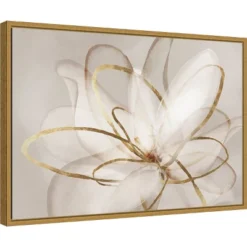 Amanti Art Transparent Beauty III by Eva Watts - 23" x 16" Gold Framed Canvas Wall Art