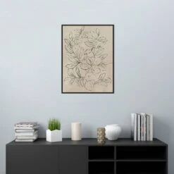 Amanti Art Outlined Leaves I by Asia Jensen Framed Canvas Wall Art - 23x30 Black -Amanti Art Shop GUEST c89e7b28 bb10 4348 962c cbf5c9d26782