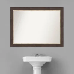 Amanti Art Lined Bronze 43" x 32" Non-Beveled Bathroom Wall Mirror 17 Amanti Art Lined Bronze 43" x 32" Non-Beveled Bathroom Wall Mirror -Amanti Art Shop GUEST c93fcf35 0df1 4f12 8f50 16497ffd84ce