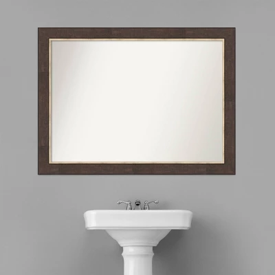 Amanti Art Lined Bronze 43" x 32" Non-Beveled Bathroom Wall Mirror 10 Amanti Art Lined Bronze 43" x 32" Non-Beveled Bathroom Wall Mirror - Image 8