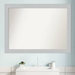 Amanti Art Shiplap White Wood Bathroom Wall Mirror - 42" x 31" -Amanti Art Shop GUEST c9634368 dd16 475e 822a 2796037d9c3b