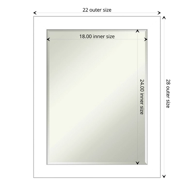 Amanti Art Wedge White Petite Bevel Bathroom Mirror (28 x 22 In) 5 Amanti Art Wedge White Petite Bevel Bathroom Mirror (28 x 22 In) - Image 3