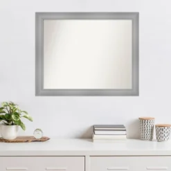 32" X 26" Non-Beveled Flair Polished Nickel Wall Mirror - Amanti Art -Amanti Art Shop GUEST ca87f604 54e7 4e22 9883 fa6ce8c52637