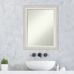 Amanti Art Trio White Wash Silver Petite Bevel Bathroom Wall Mirror -Amanti Art Shop GUEST cbc8d8ff 55a0 4180 8a5a 6df7afe60621