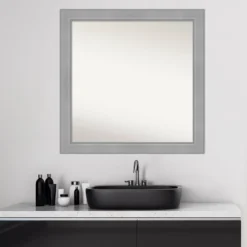 30" X 30" Non-Beveled Vista Brushed Nickel Bathroom Wall Mirror - Amanti Art -Amanti Art Shop GUEST cc0ed81c b529 426f 9506 0022c5ee3dbf
