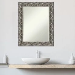 Amanti Art Silver Luxor Petite Bevel Wood Bathroom Wall Mirror -Amanti Art Shop GUEST cc10bd7e 5d07 407f a0a3 01f0762286a3