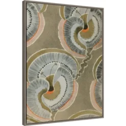 Baxter Mill Archive Delicate Deco Plant Pattern V - 23" x 30" Framed Canvas Wall Art