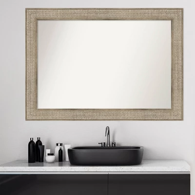 Amanti Art Trellis Silver Wood Bathroom Wall Mirror - 42" x 30" 9 Amanti Art Trellis Silver Wood Bathroom Wall Mirror - 42" x 30" - Image 7