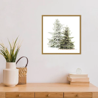 Amanti Art 16x16 Vintage Wooded Holiday Trees In Snow Framed Canvas by Katie Pertiet 7 Amanti Art 16x16 Vintage Wooded Holiday Trees In Snow Framed Canvas by Katie Pertiet - Image 5