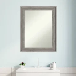 Amanti Art Regis Barnwood Gray Wood Non-Beveled Bathroom Mirror -Amanti Art Shop GUEST cd62d4e0 3cbd 43f9 b761 c9e9650bc0d8