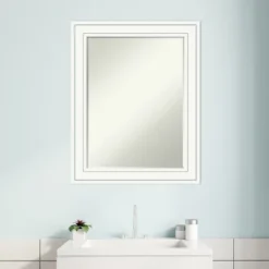 Amanti Art Craftsman White Petite Bevel Wood Bathroom Mirror (29 x 23 In.) -Amanti Art Shop GUEST cd7baa62 8f7e 445d a31f d2c076b405c1