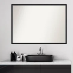 Amanti Art Lucie Black Wood Bathroom Wall Mirror, 39" x 28" -Amanti Art Shop GUEST cd8c2834 036d 4e16 ae67 ac0f5d2cc3f7