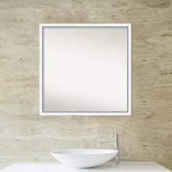 Amanti Art Morgan 28" Square Wood Bathroom Wall Mirror - White & Blue -Amanti Art Shop GUEST cdca55b8 af66 4eb1 8c53 56a32fdb834e