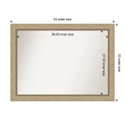 Amanti Art 43" x 32" Astor Champagne Large Non-Beveled Wall Mirror -Amanti Art Shop GUEST cddf5698 2a9e 40ed 8e81 2ba3abb476c1