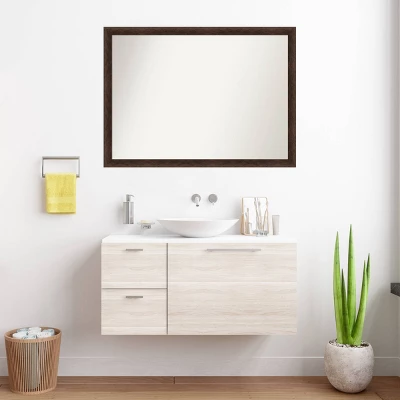 Amanti Art Warm Walnut Narrow Wood Bathroom Wall Mirror, 41" x 30" 6 Amanti Art Warm Walnut Narrow Wood Bathroom Wall Mirror, 41" x 30" - Image 4