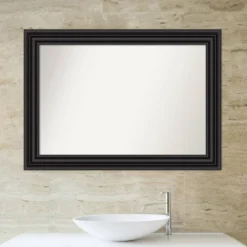 Amanti Art Colonial Black 42" x 30" Non-Beveled Bathroom Wall Mirror -Amanti Art Shop GUEST ce078fd1 0f23 4a2e b01f 87082bc2e32c