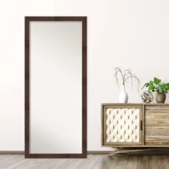 Amanti Art Wildwood Brown Framed Full Length Floor & Leaner Mirror (28" x 64") -Amanti Art Shop GUEST ce515eea 90c9 4122 8e99 3509e26c0630